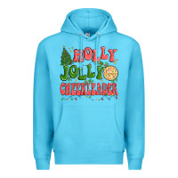 Ocean Blue holly jolly cheerleader Premium Hoodie - MaliasSmallBusiness