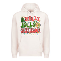 Pale Pink holly jolly cheerleader Premium Hoodie - MaliasSmallBusiness