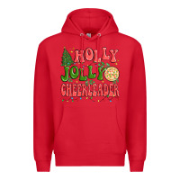 Red holly jolly cheerleader Premium Hoodie - MaliasSmallBusiness