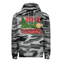 Slate Camo holly jolly cheerleader Premium Hoodie - MaliasSmallBusiness