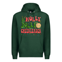 Sports Green holly jolly cheerleader Premium Hoodie - MaliasSmallBusiness