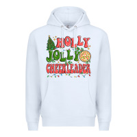 White holly jolly cheerleader Premium Hoodie - MaliasSmallBusiness
