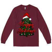 Burgundy happy holidays christmas tree Long Sleeve Tee - RanaPortraitStore
