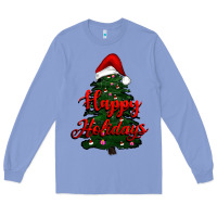 Colony Blue happy holidays christmas tree Long Sleeve Tee - RanaPortraitStore