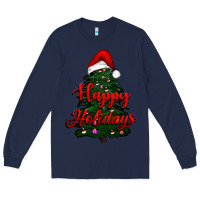 Navy happy holidays christmas tree Long Sleeve Tee - RanaPortraitStore
