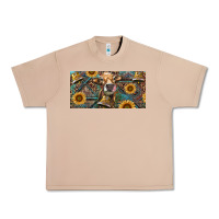 Burro Cow With Aztec Leopard And Sunflower Urban Heavy Tee - RanaPortraitStore