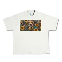 Pistachio Cow With Aztec Leopard And Sunflower Urban Heavy Tee - RanaPortraitStore