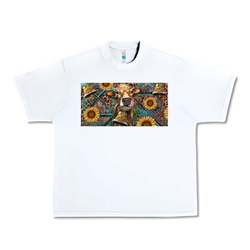 Cow With Aztec Leopard And Sunflower Urban Heavy Tee by RanaPortraitStore | Teevron