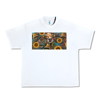 White Cow With Aztec Leopard And Sunflower Urban Heavy Tee - RanaPortraitStore