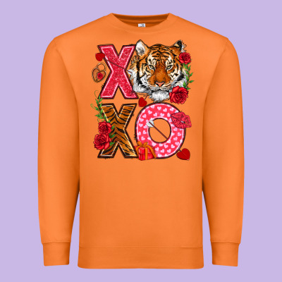 Xoxo With Tiger Premium Sweatshirt Designed By Nancycooperartshop