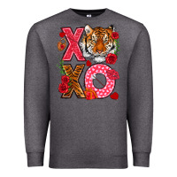 Charcoal Heather xoxo with tiger Premium Sweatshirt - NancyCooperArtShop