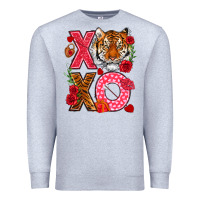 Heather Grey xoxo with tiger Premium Sweatshirt - NancyCooperArtShop
