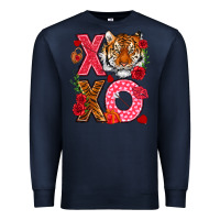 Navy xoxo with tiger Premium Sweatshirt - NancyCooperArtShop