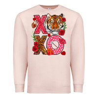 Pale Pink xoxo with tiger Premium Sweatshirt - NancyCooperArtShop