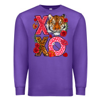 Purple xoxo with tiger Premium Sweatshirt - NancyCooperArtShop