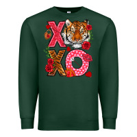 Sports Green xoxo with tiger Premium Sweatshirt - NancyCooperArtShop