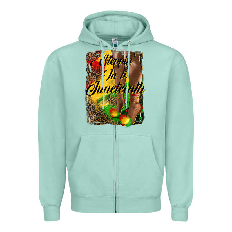 Steppin' In To Juneteenth Zipper Hoodie by HRA Design Shop | Teevron
