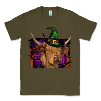Army Green highland cow halloween Classic Tee - RanaPortraitStore