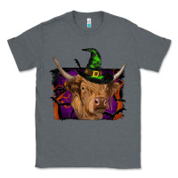 Charcoal Heather highland cow halloween Classic Tee - RanaPortraitStore