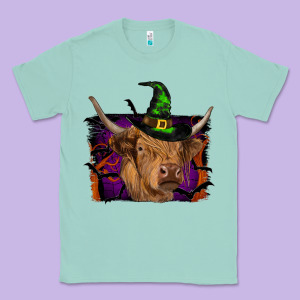 Highland Cow Halloween Classic Tee Designed By Ranaportraitstore