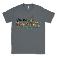 Charcoal Heather you are worthy cross Classic Tee - BarkalooDesign