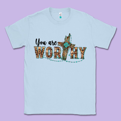 You Are Worthy Cross Classic Tee Designed By Barkaloodesign