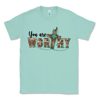 Seafoam you are worthy cross Classic Tee - BarkalooDesign