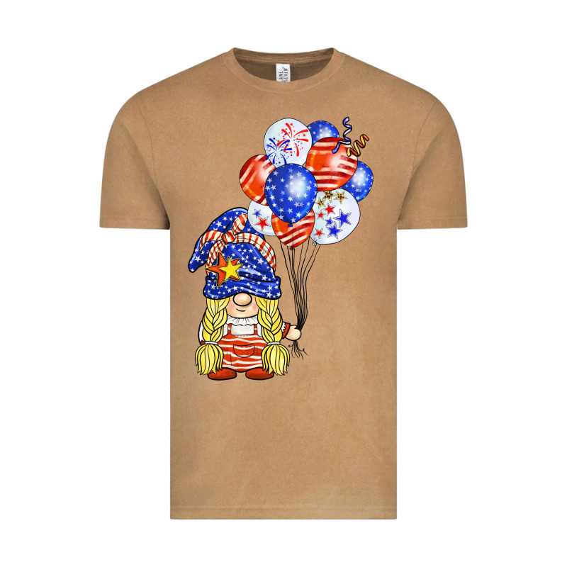 Patriotic Gnome Balloon Vintage Tee by BarkalooDesign | Teevron