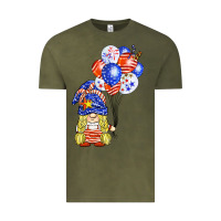 Vintage Olive patriotic gnome balloon Vintage Tee - BarkalooDesign
