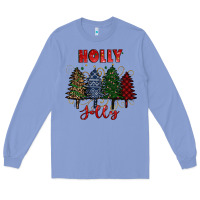 Colony Blue holly jolly Christmas trees Long Sleeve Tee - RanaPortraitStore