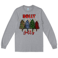 Heather Grey holly jolly Christmas trees Long Sleeve Tee - RanaPortraitStore