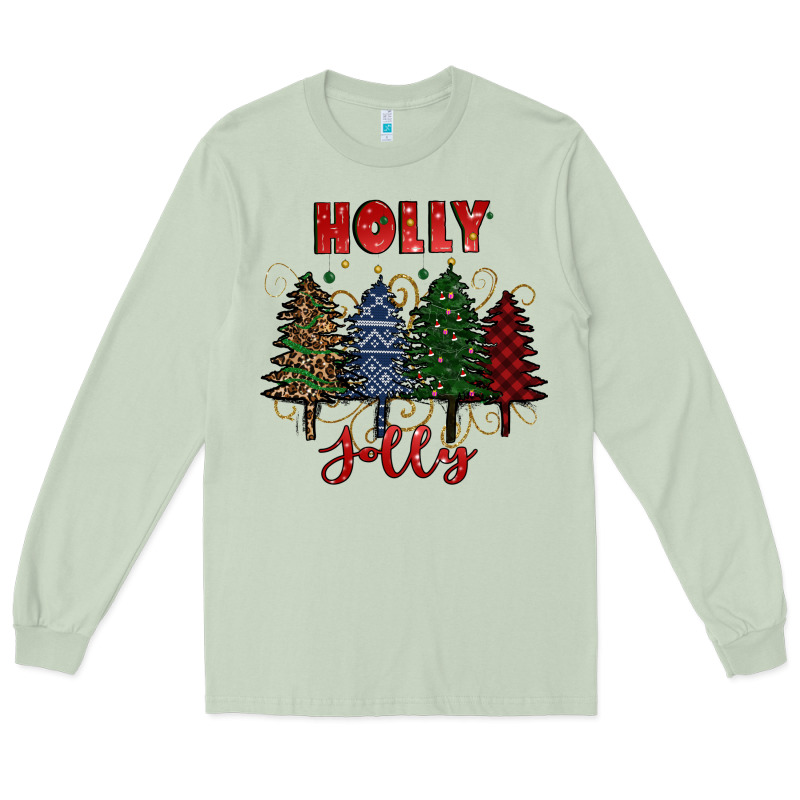 Holly Jolly Christmas Trees Long Sleeve Tee by RanaPortraitStore | Teevron