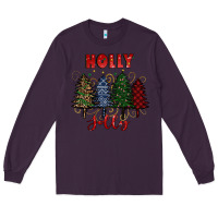 Plum holly jolly Christmas trees Long Sleeve Tee - RanaPortraitStore