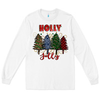 White holly jolly Christmas trees Long Sleeve Tee - RanaPortraitStore