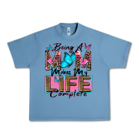 Pebble Blue being a mom makes my life complete Urban Heavy Tee - Zillion Design Studio