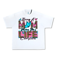 White being a mom makes my life complete Urban Heavy Tee - Zillion Design Studio