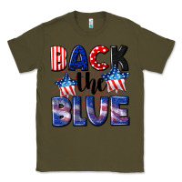 Army Green Back the blue 4th of july Classic Tee - CowGirlArtShop