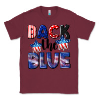 Burgundy Back the blue 4th of july Classic Tee - CowGirlArtShop