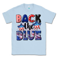 Dusty Blue Back the blue 4th of july Classic Tee - CowGirlArtShop