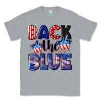 Heather Grey Back the blue 4th of july Classic Tee - CowGirlArtShop