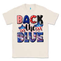 Natural Back the blue 4th of july Classic Tee - CowGirlArtShop
