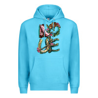 Ocean Blue love boots horseshoe cowboy Premium Hoodie - NancyCooperArtShop