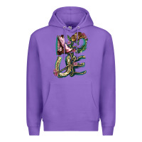 Purple love boots horseshoe cowboy Premium Hoodie - NancyCooperArtShop
