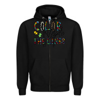 Black color outside the lines Zipper Hoodie - CowhideDigitalArt
