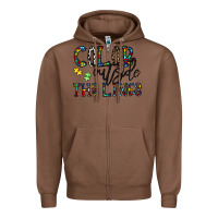 Chestnut color outside the lines Zipper Hoodie - CowhideDigitalArt