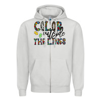 Dove Grey color outside the lines Zipper Hoodie - CowhideDigitalArt