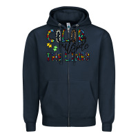 Navy color outside the lines Zipper Hoodie - CowhideDigitalArt