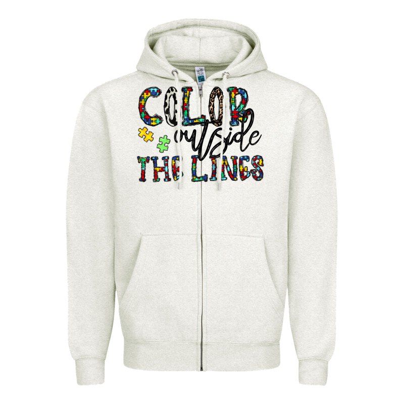 Color Outside The Lines Zipper Hoodie by CowhideDigitalArt | Teevron