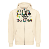 Sandshell color outside the lines Zipper Hoodie - CowhideDigitalArt