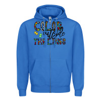 True Royal color outside the lines Zipper Hoodie - CowhideDigitalArt